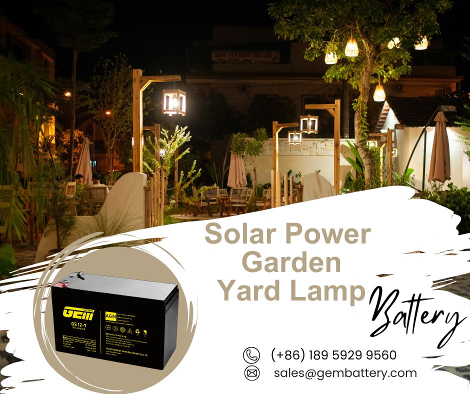 Solar Power Garden Yard Lamp Battery